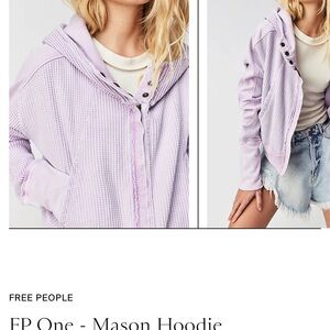 Free People Light Purple Waffle Knit Hoodie